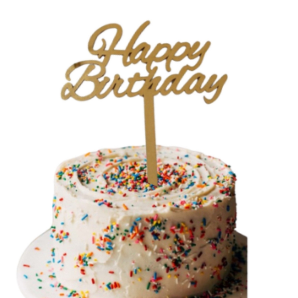 Wooden Happy Birthday Cake Topper. Birthday Cake Decor Birthday Party Decoration